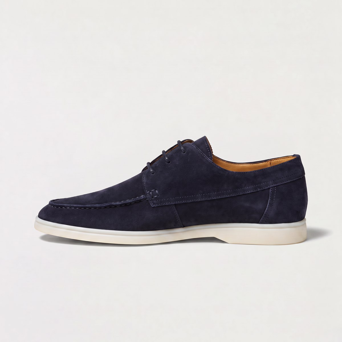 men's suede lace-up loafer with apron toe | Latestlaces