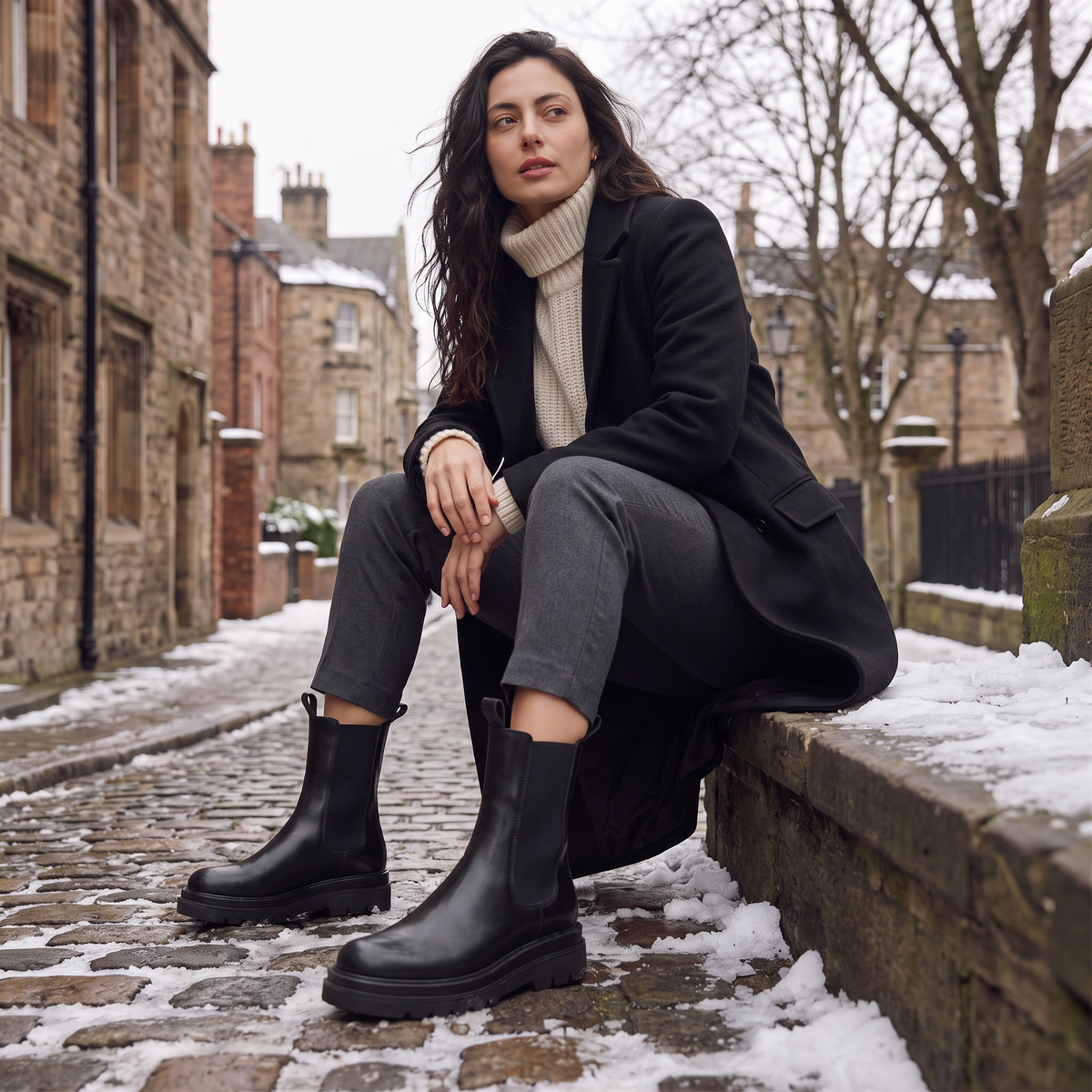 women's pull-on ankle boot with elasticated side panels