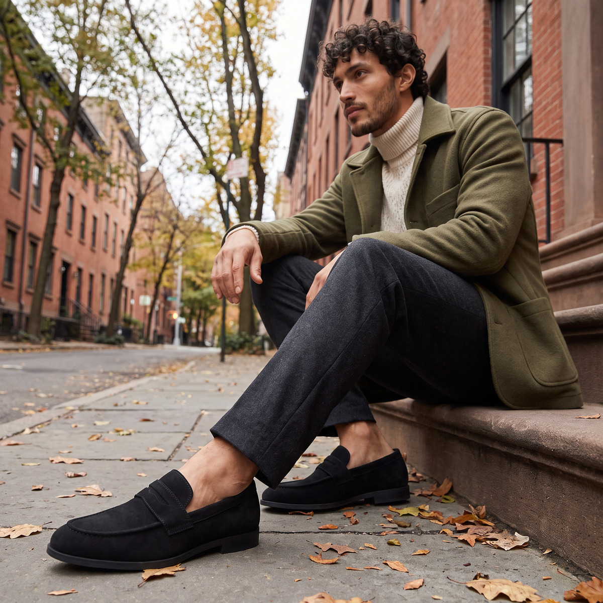 men's slip-on loafer with rounded toe