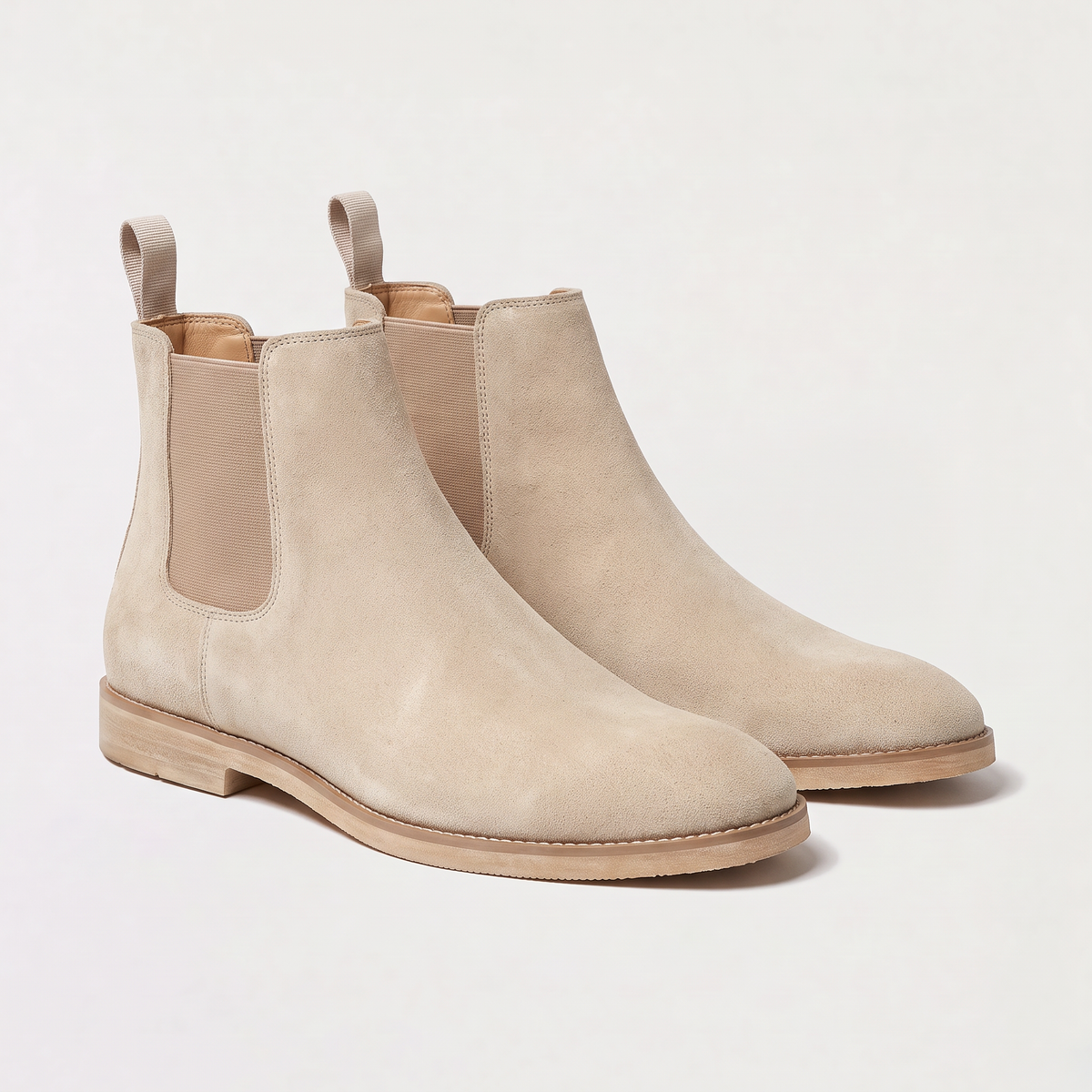 men's suede-look Chelsea boot with elasticated side panels