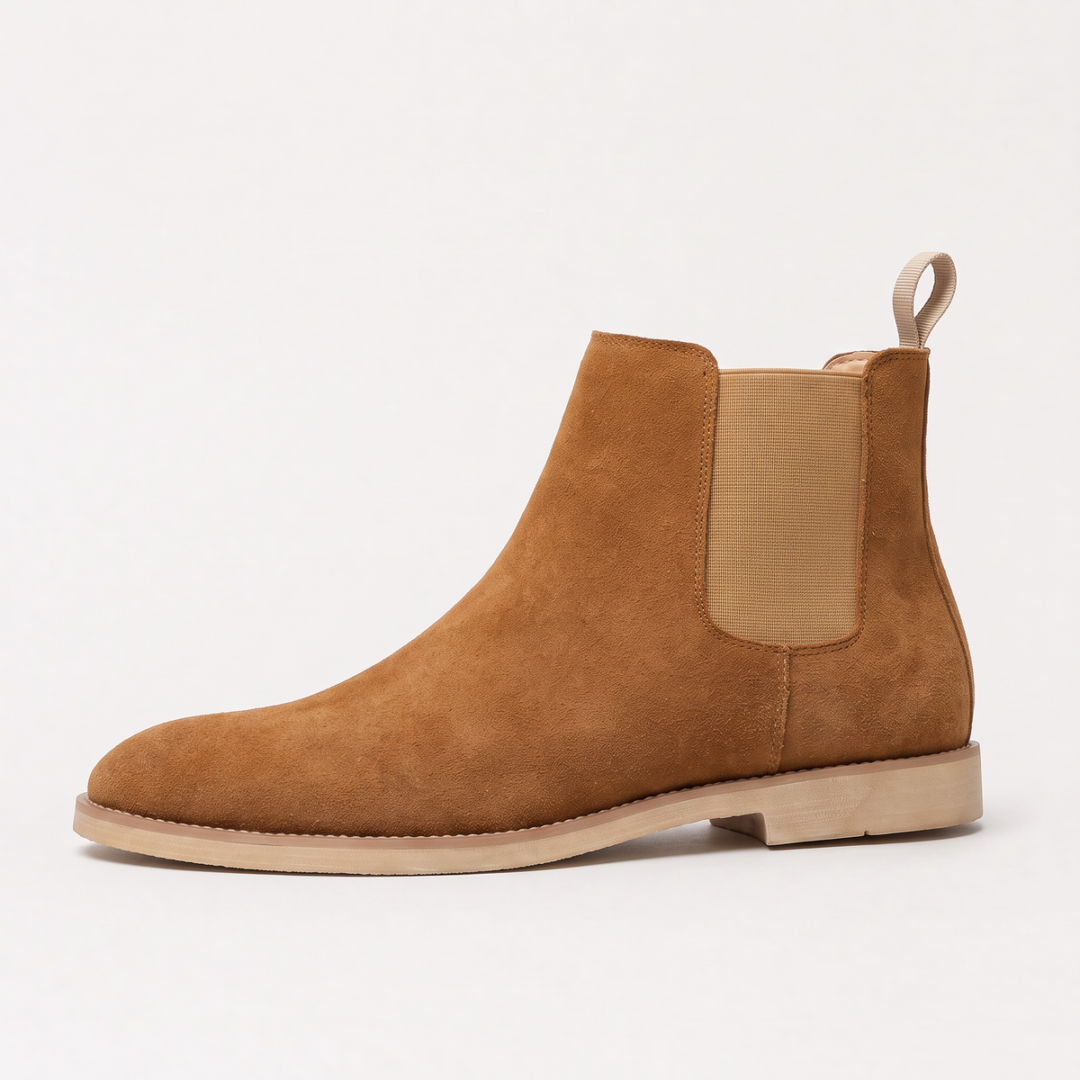 men's suede-look Chelsea boot with elasticated side panels