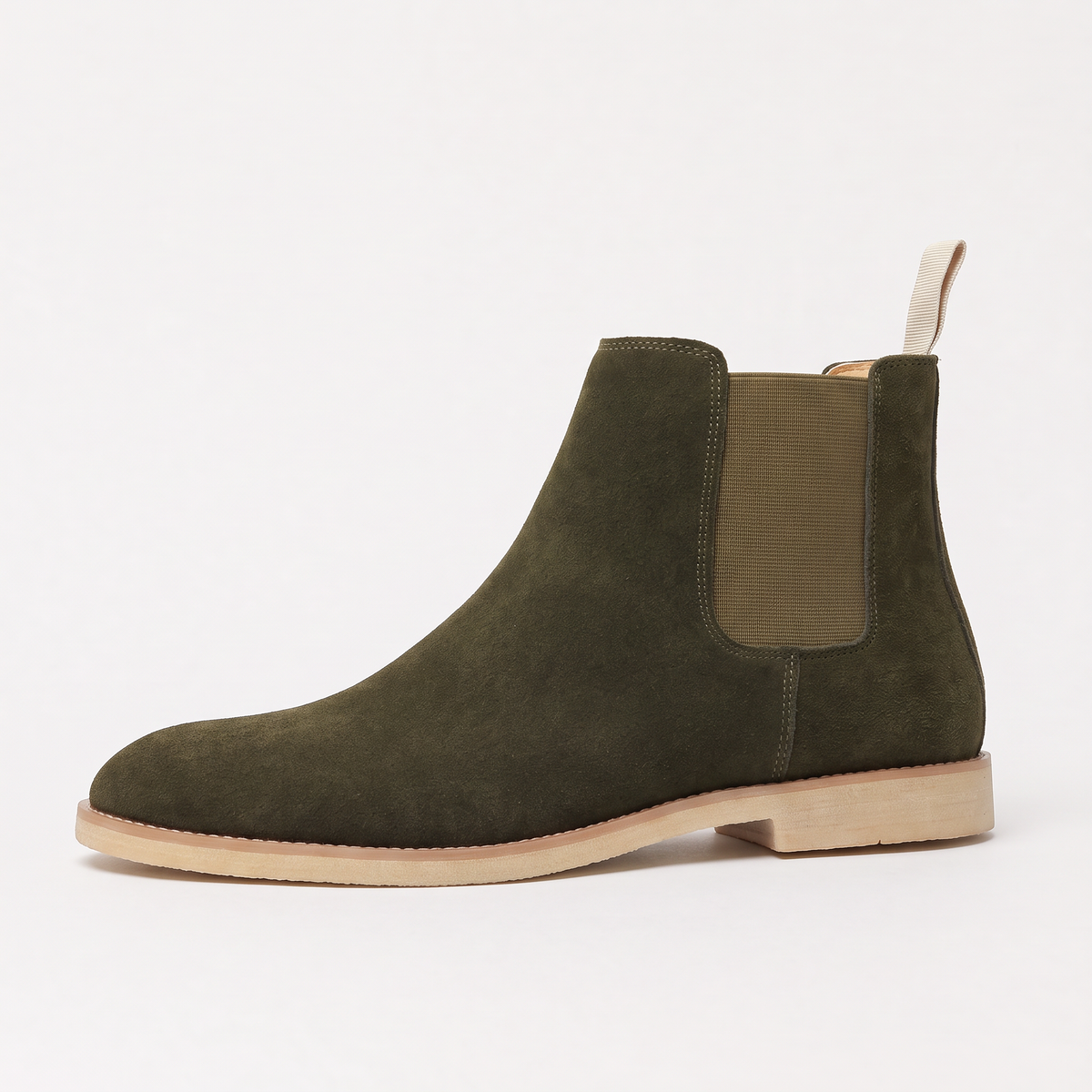men's ankle boot with rear pull tab