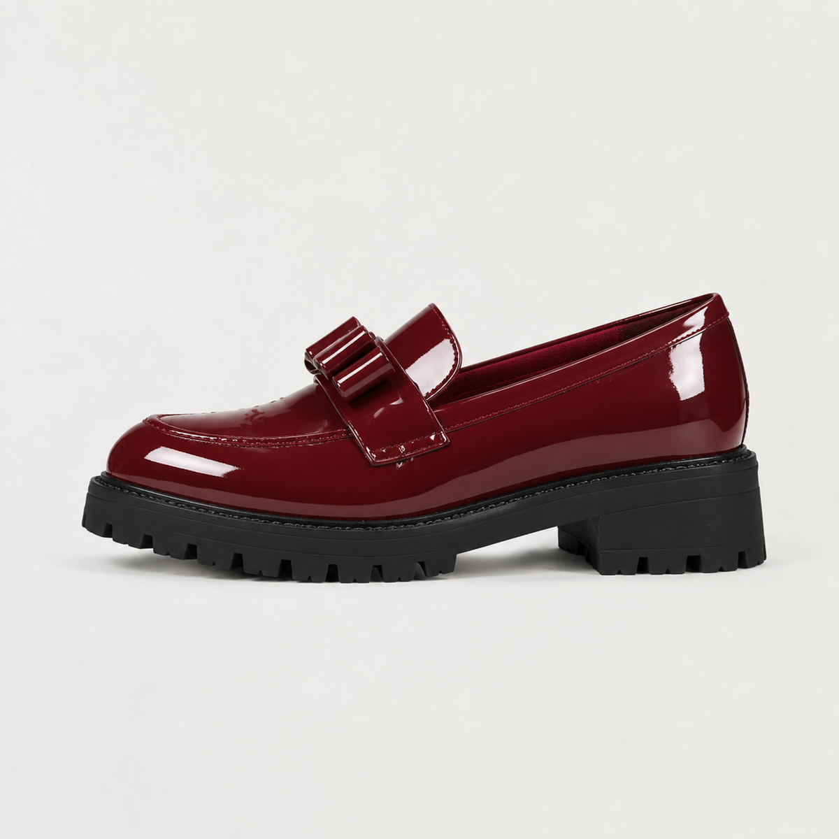 women's patent chunky loafer with bow detail | Latestlaces