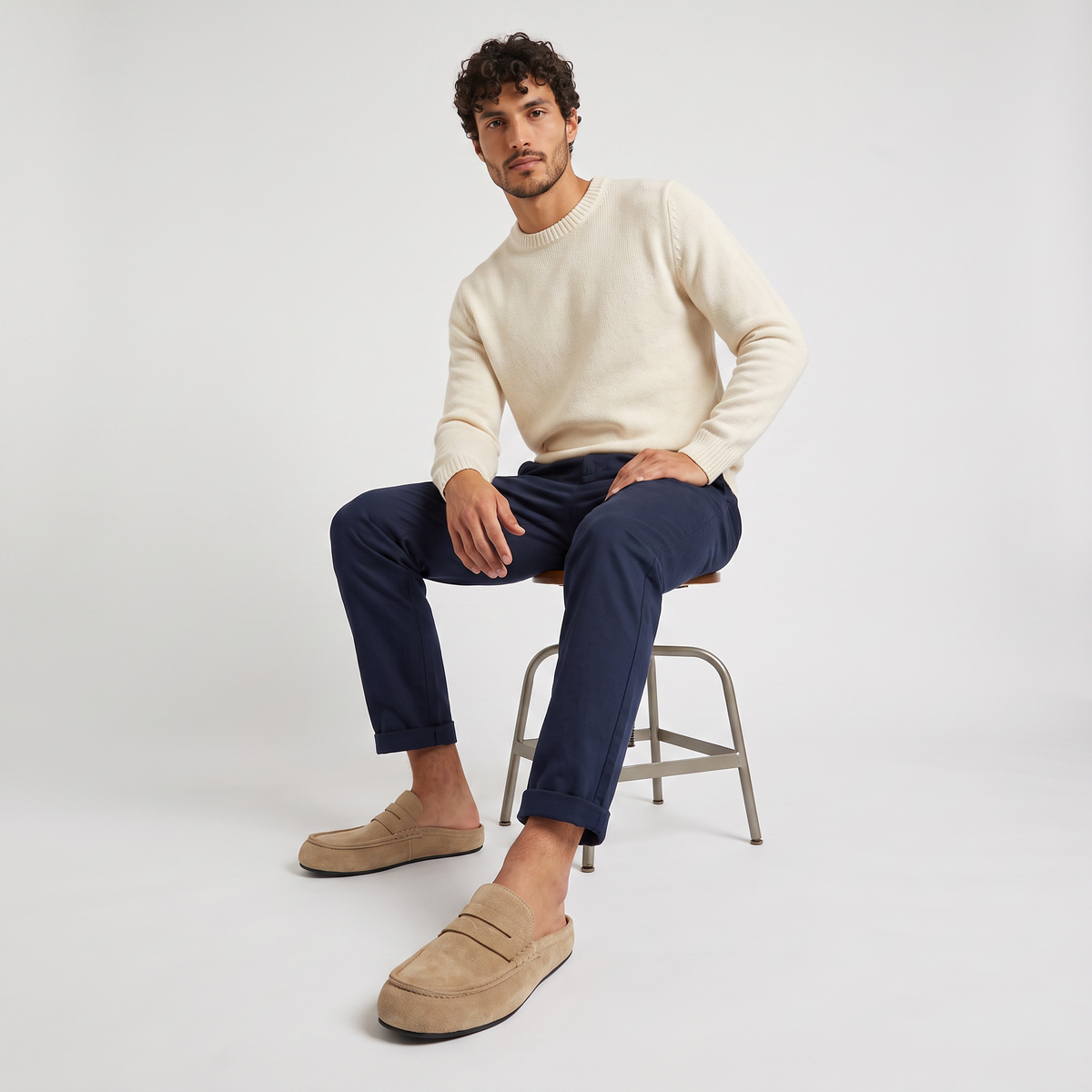 men's everyday backless loafer with rounded toe