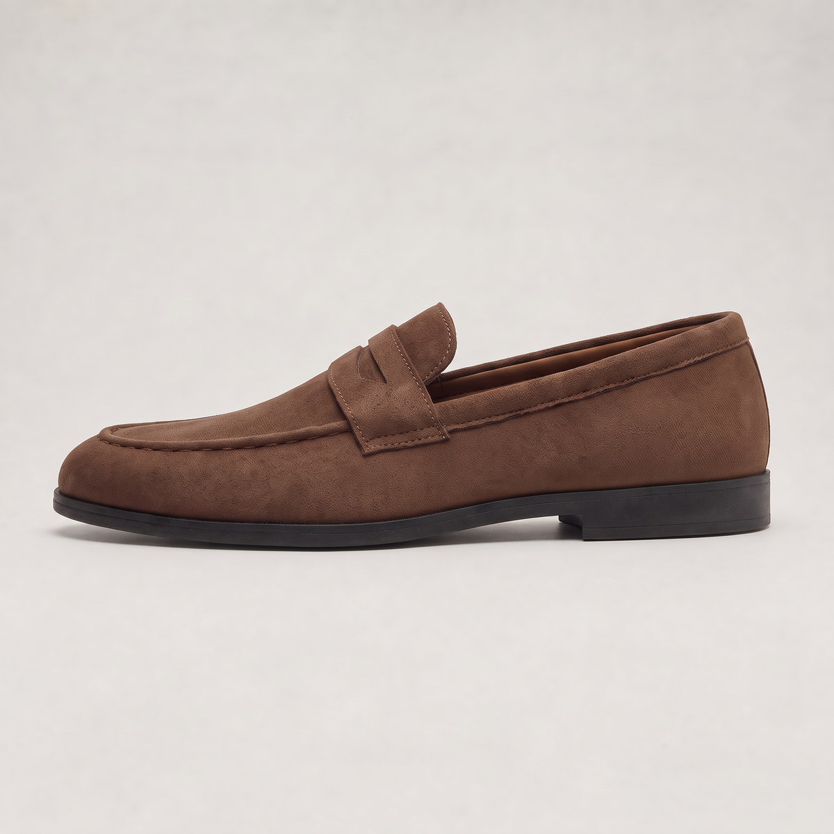 men's suede-look penny loafer with classic strap