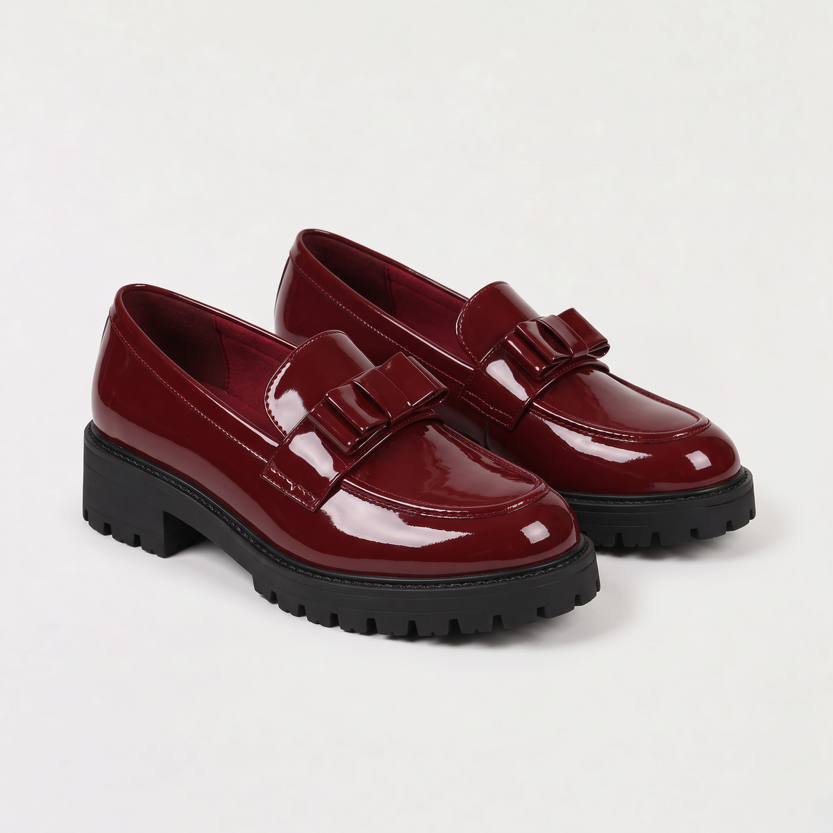 women's loafer with cushioned insole and lug sole