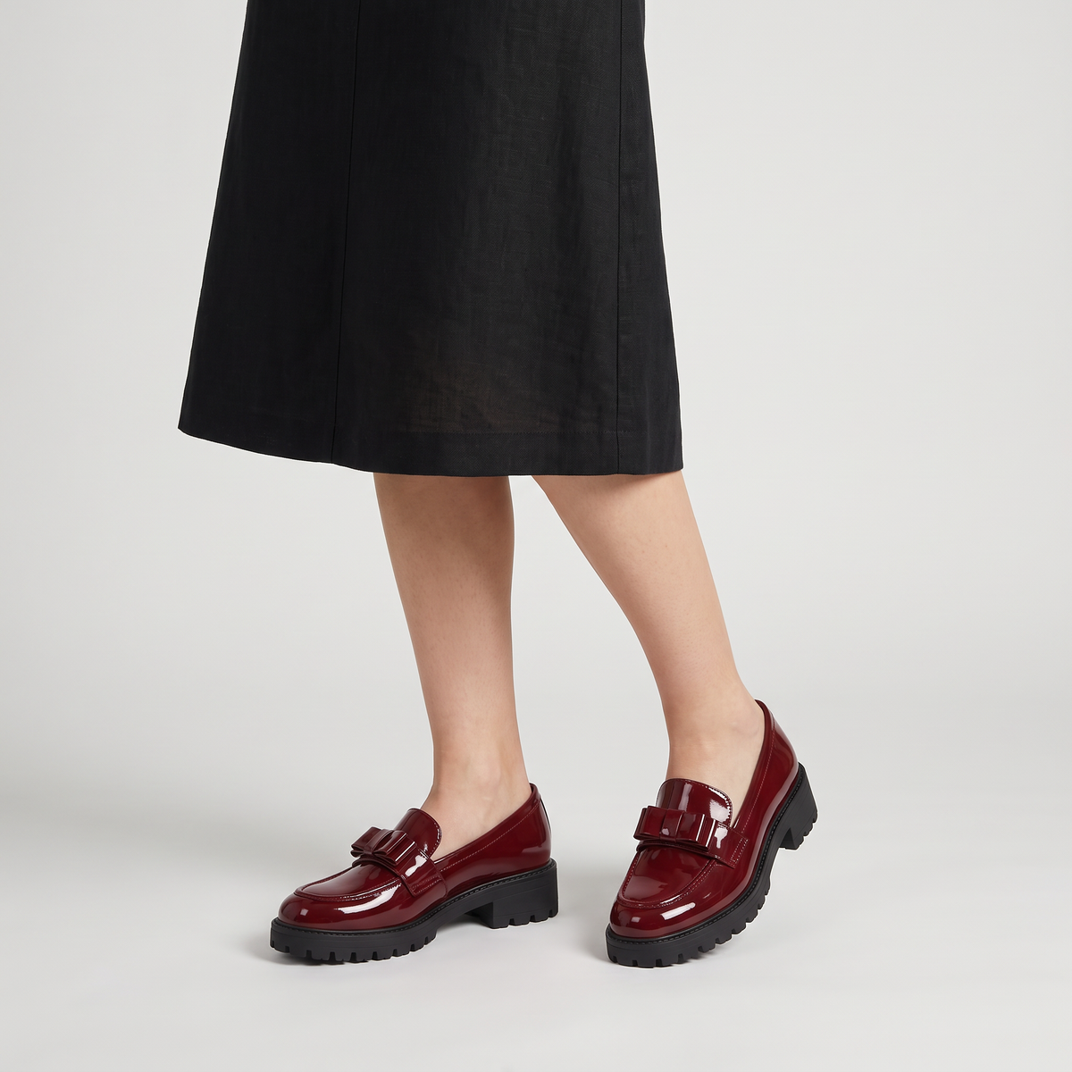 women's slip-on loafer with glossy finish
