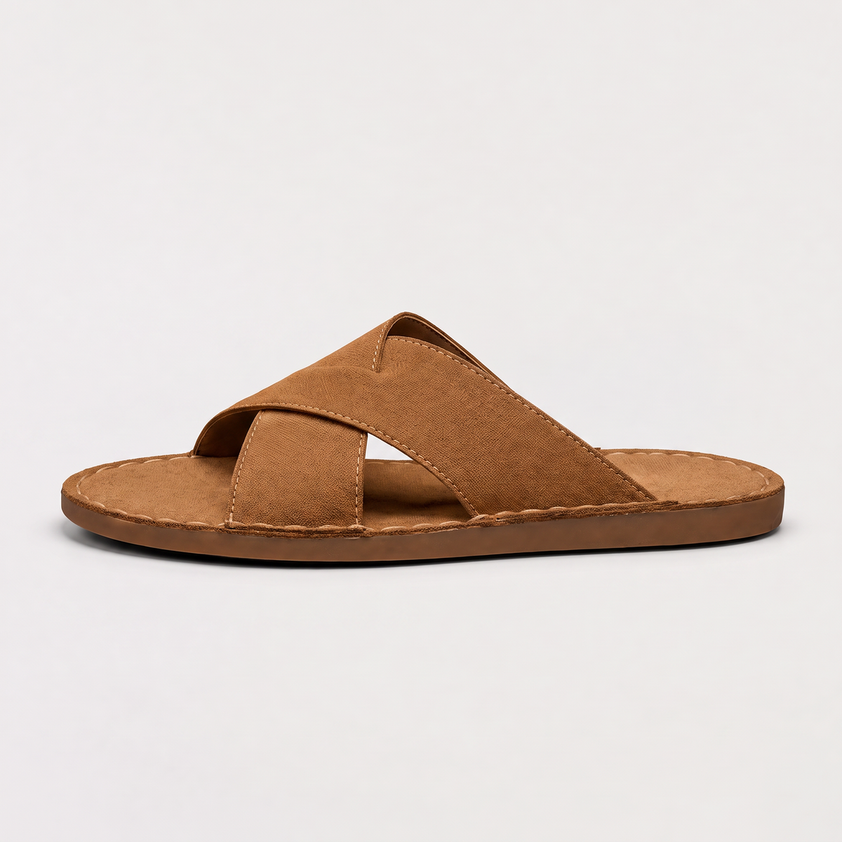 men's summer sandal with wide crossover straps