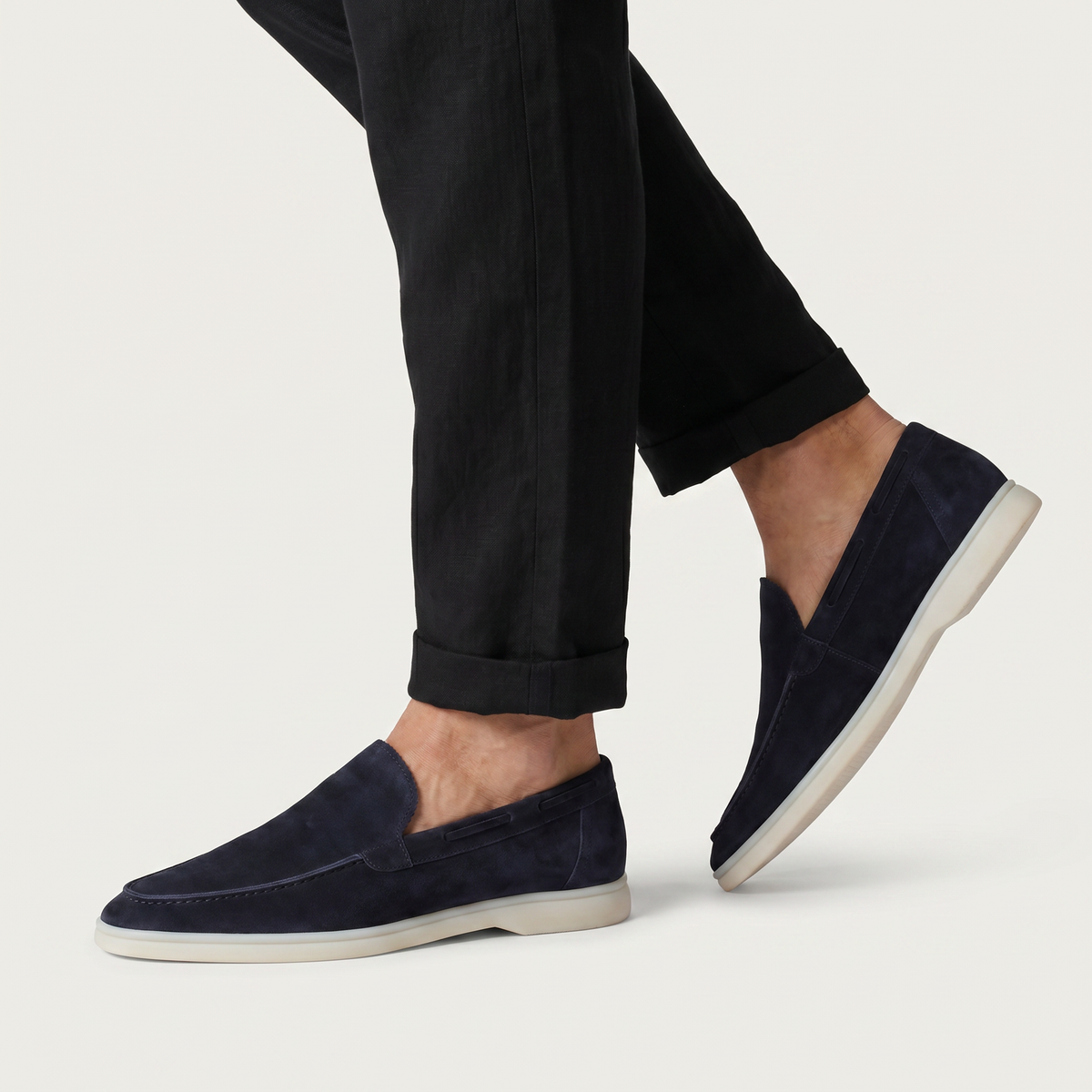 men's slip-on suede loafer with almond toe